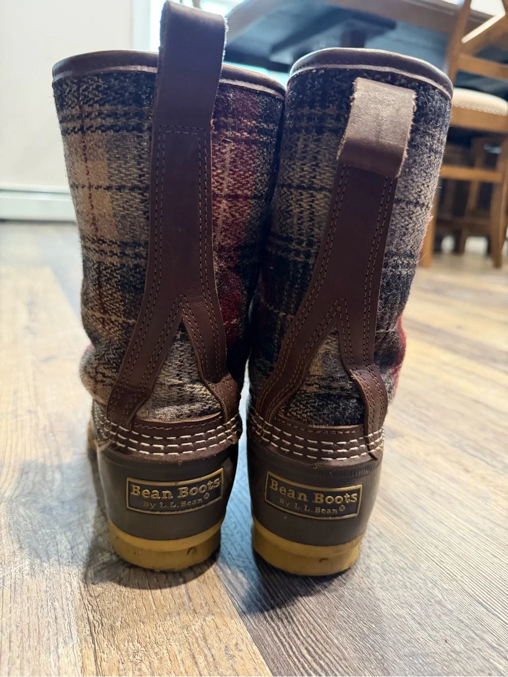 L.L. Bean Women's Plaid Brown Duck Boots